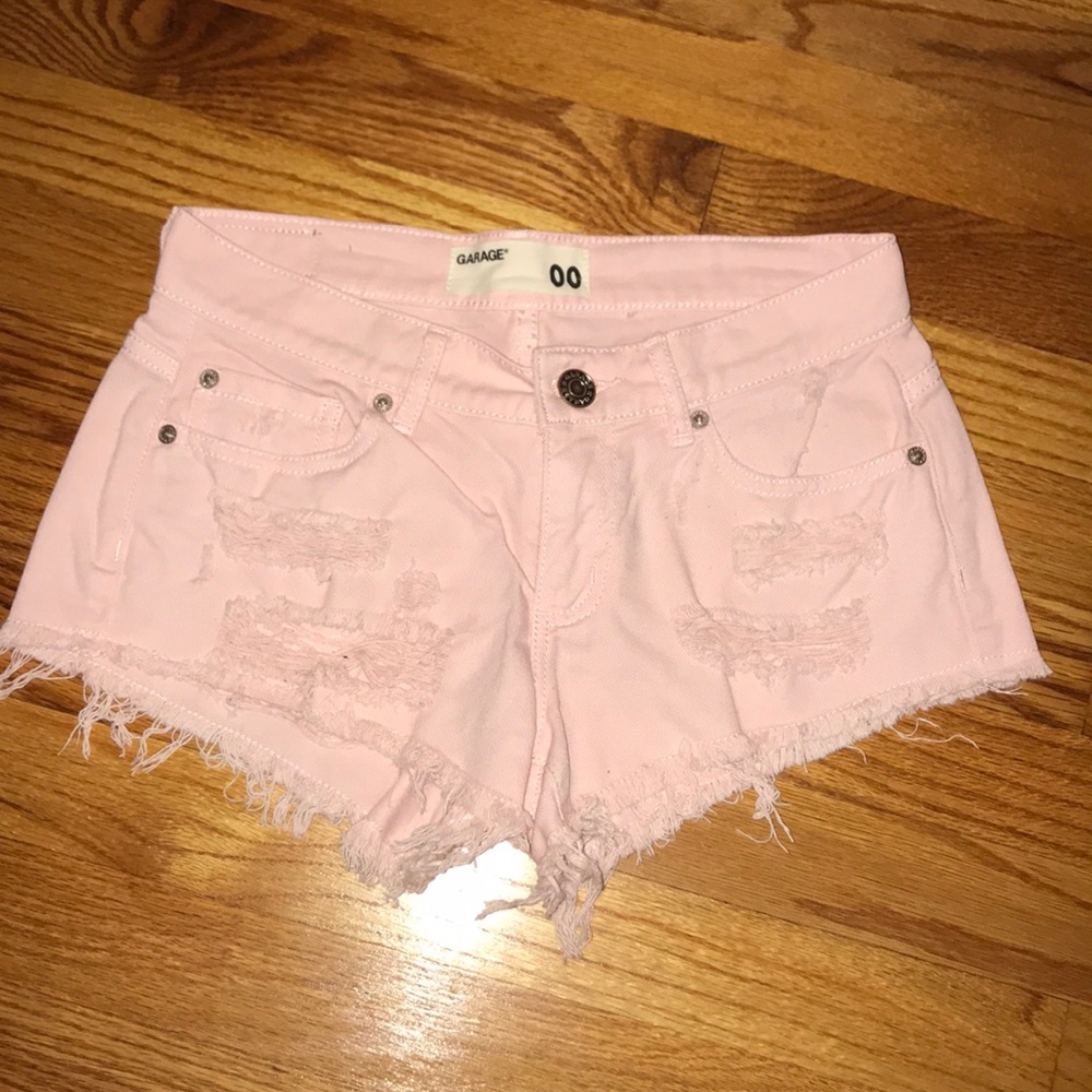 Garage Pink Ripped Shorts